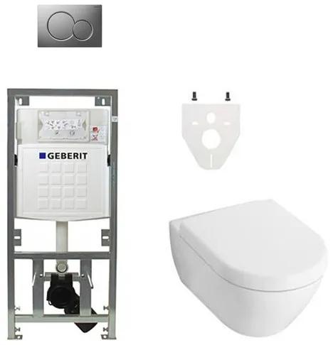 Villeroy en Boch Subway 2.0 DirectFlush ceramic+ toiletset met Geberit reservoir en bedieningsplaat matchroom