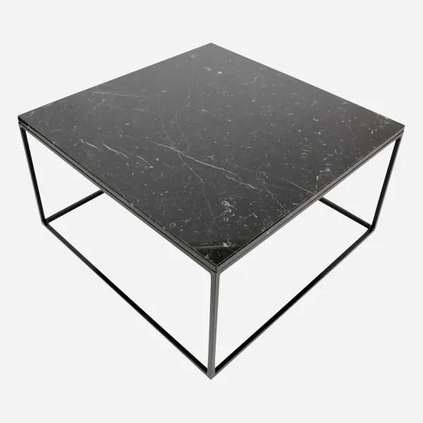 Marmeren Salontafel Vierkant - Zwart - 60 x 60 cm