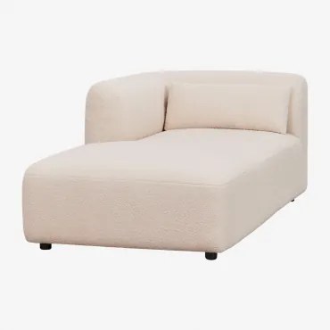 Linker Chaise Longue Module Voor Modulaire Bank Fogler Teddystof Crème Beige - Sklum