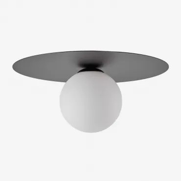 Anine Plafondlamp Van Ijzer En Glas Zwart - Sklum