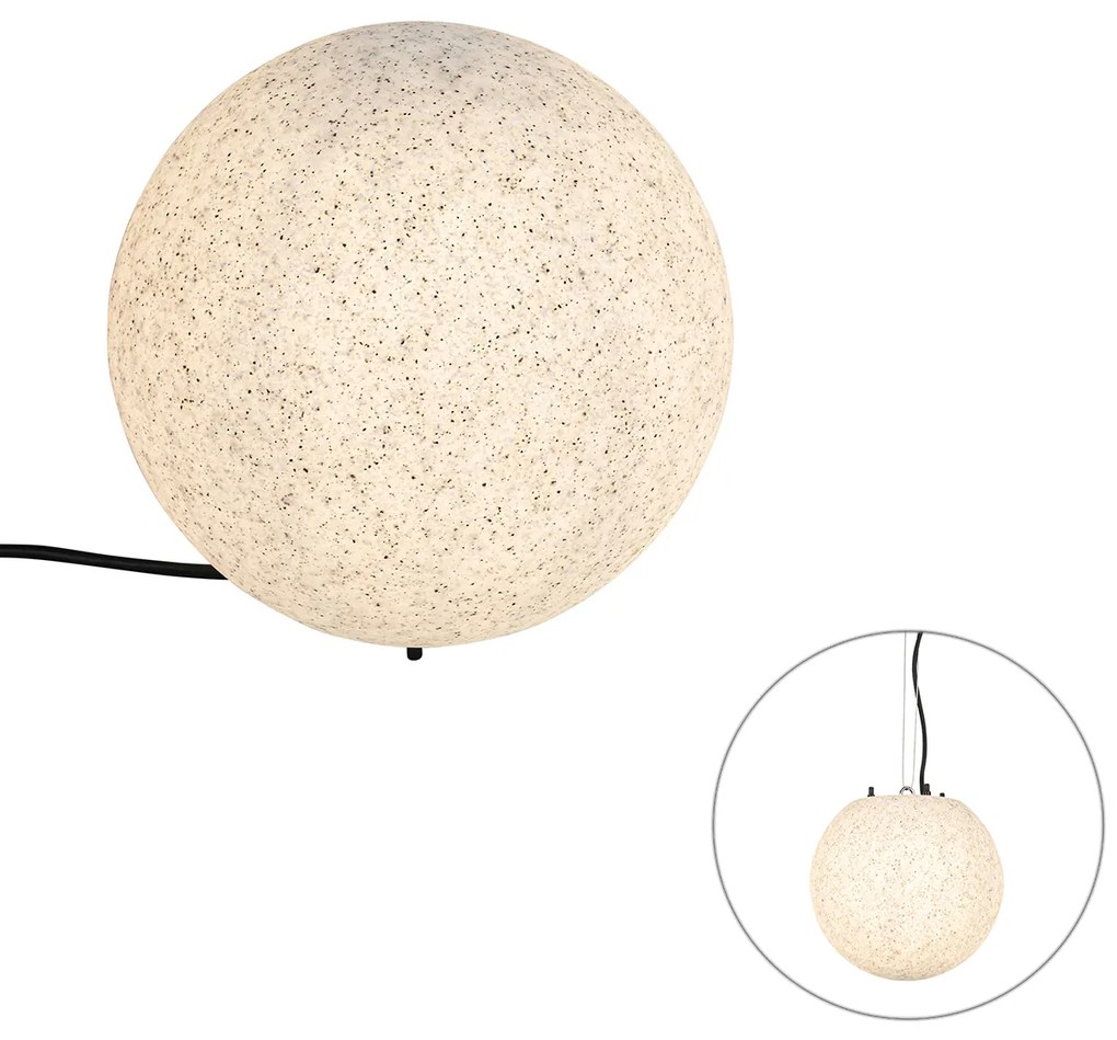 Moderne buitenlamp grijs 25 cm IP65 - Nura Modern E27 IP65 Buitenverlichting bol / globe / rond