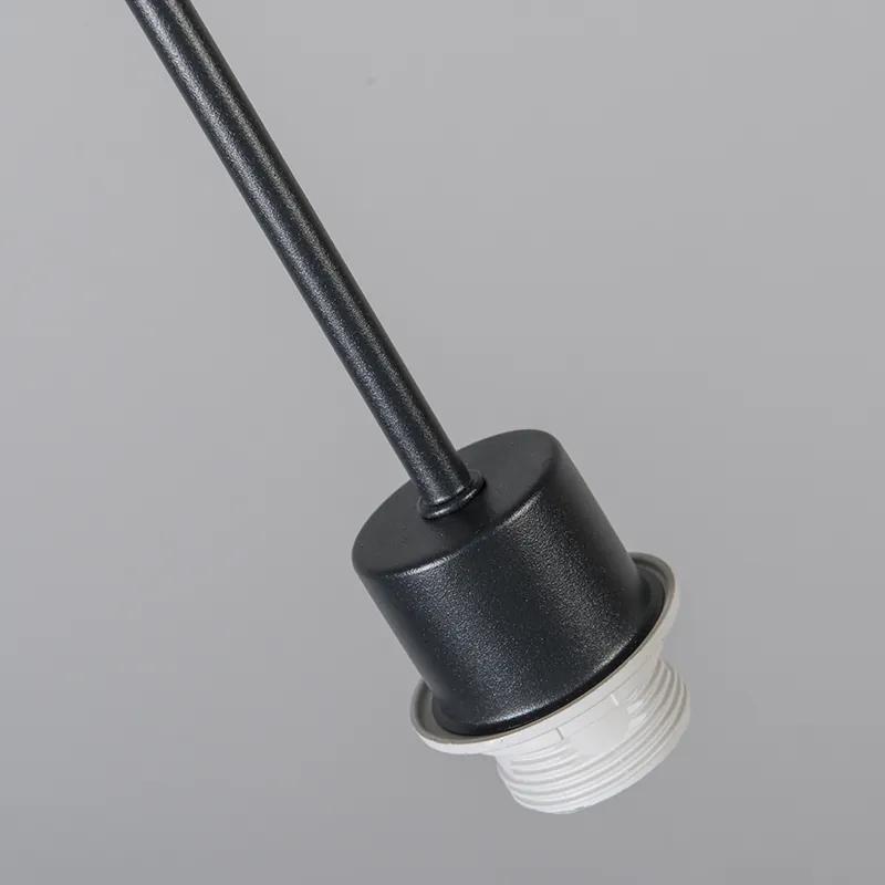 Stoffen Eettafel / Eetkamer Moderne hanglamp zwart met kap 45 cm taupe - Combi 1 Modern E27 rond Binnenverlichting Lamp