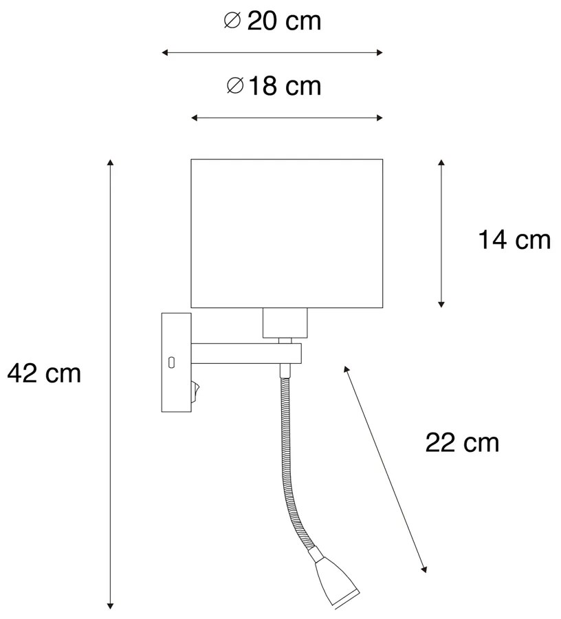 Wandlamp brons met velours kap krokodil dessin 18cm - Brescia Klassiek / Antiek, Modern E27 rond vierkant Binnenverlichting Lamp