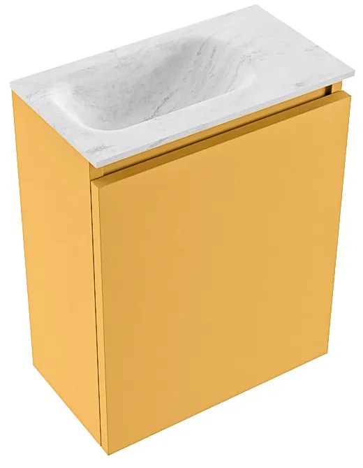 Mondiaz Ture DLux toiletmeubel 40cm ocher met wastafel opalo links zonder kraangat