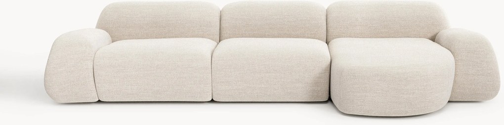 Modulaire bouclé hoekbank Wolke (4-zits)
