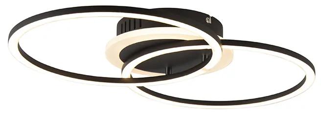 Design plafondlamp zwart incl. LED 3-staps dimbaar - Veni Design rond Binnenverlichting Lamp