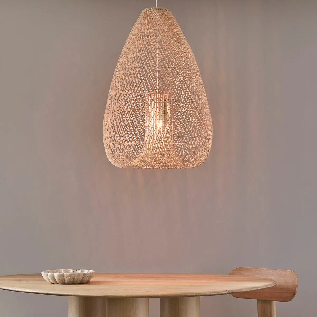 Hanglamp van gevlochten rotan, diameter 56 cm, TITOU