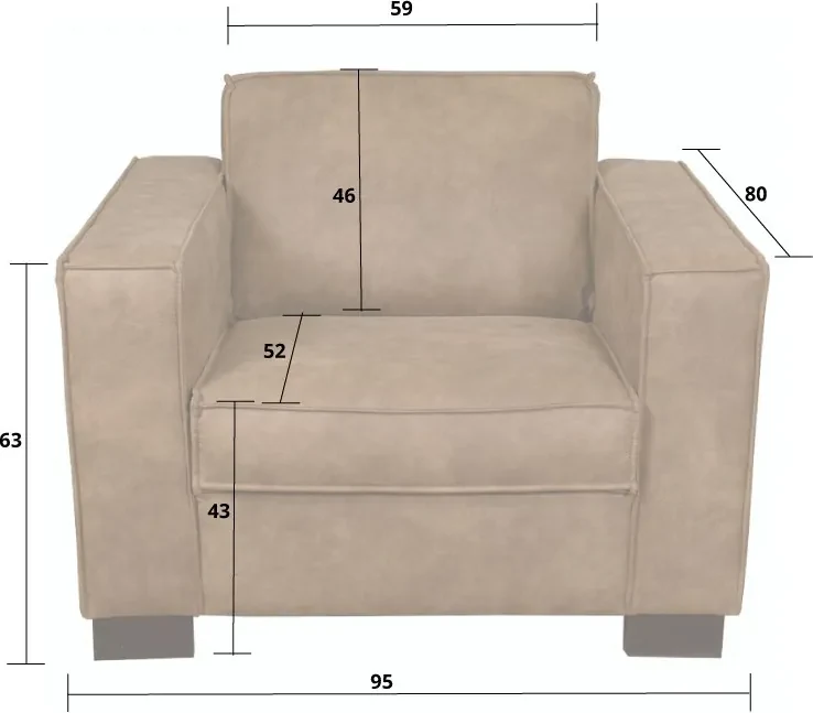 Fauteuil - Shuffle - stof Missouri antraciet 02