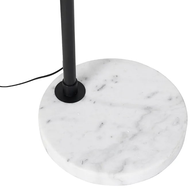 Moderne booglamp zwart met wit verstelbaar zonder kap - XXL