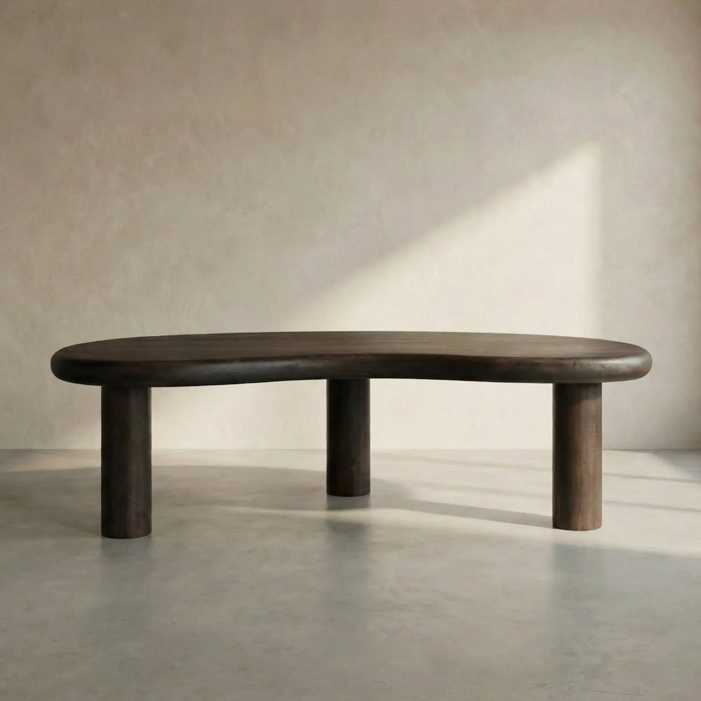 Salontafel Hout Organische Vorm - 120 X 60cm.
