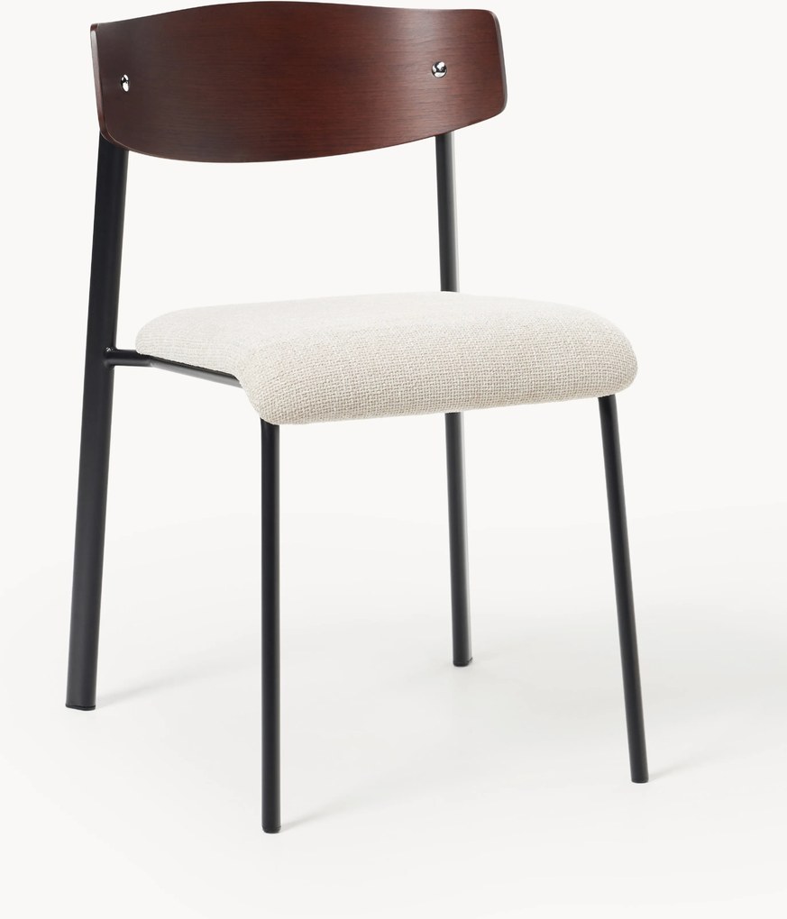 Gestoffeerde stoel Nadia van eikenhout