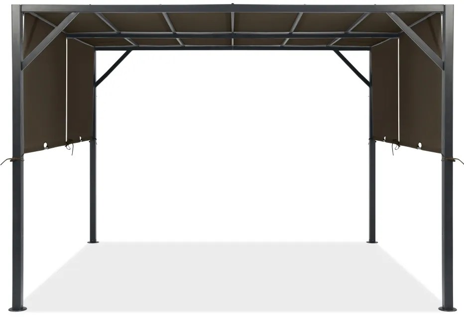 Metalen pergola voor terras Santorini 3 x 4 m bruin Garden Point