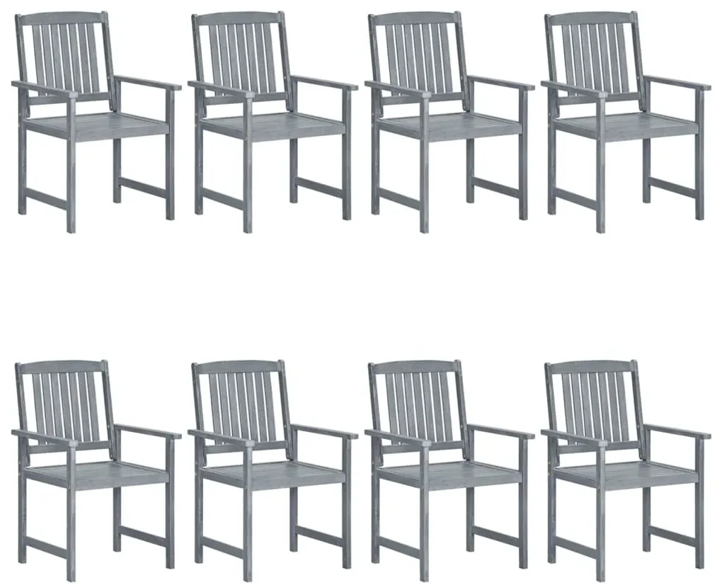 vidaXL Tuinstoelen 8 st massief acaciahout grijs
