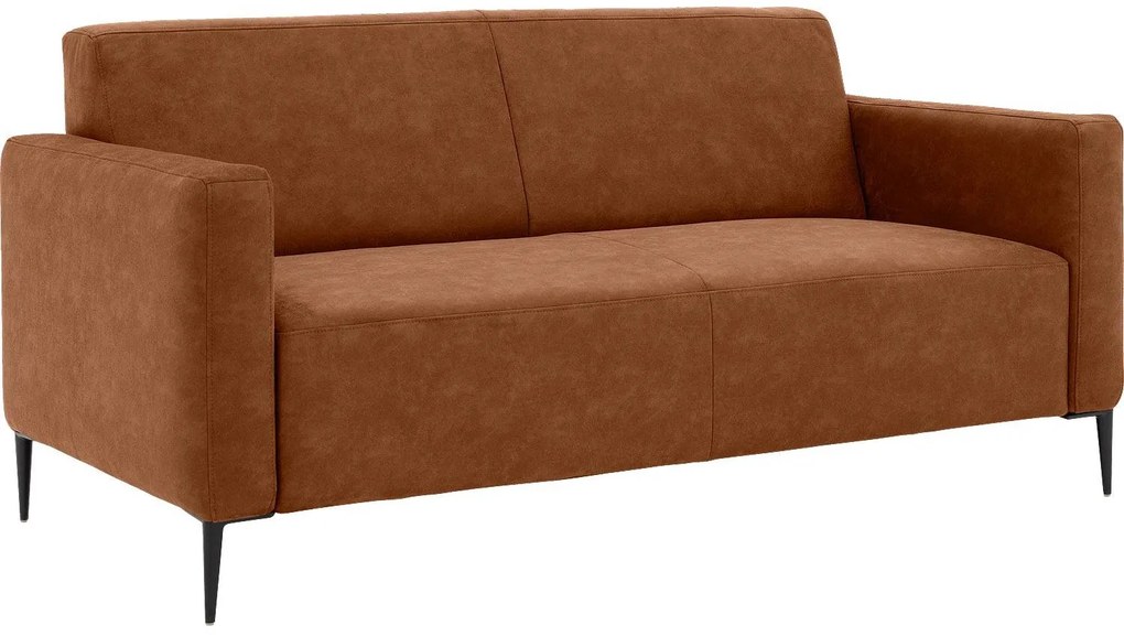 Goossens Key West cognac, micro leer, 2,5-zits, modern design