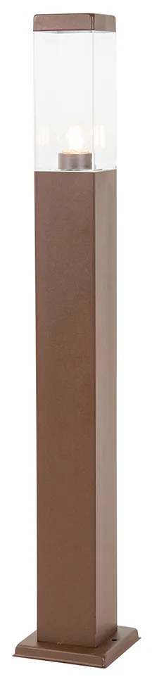 Smart buitenlamp paal roestbruin 80 cm incl. Wifi P45 - Malios E27 IP44 Buitenverlichting