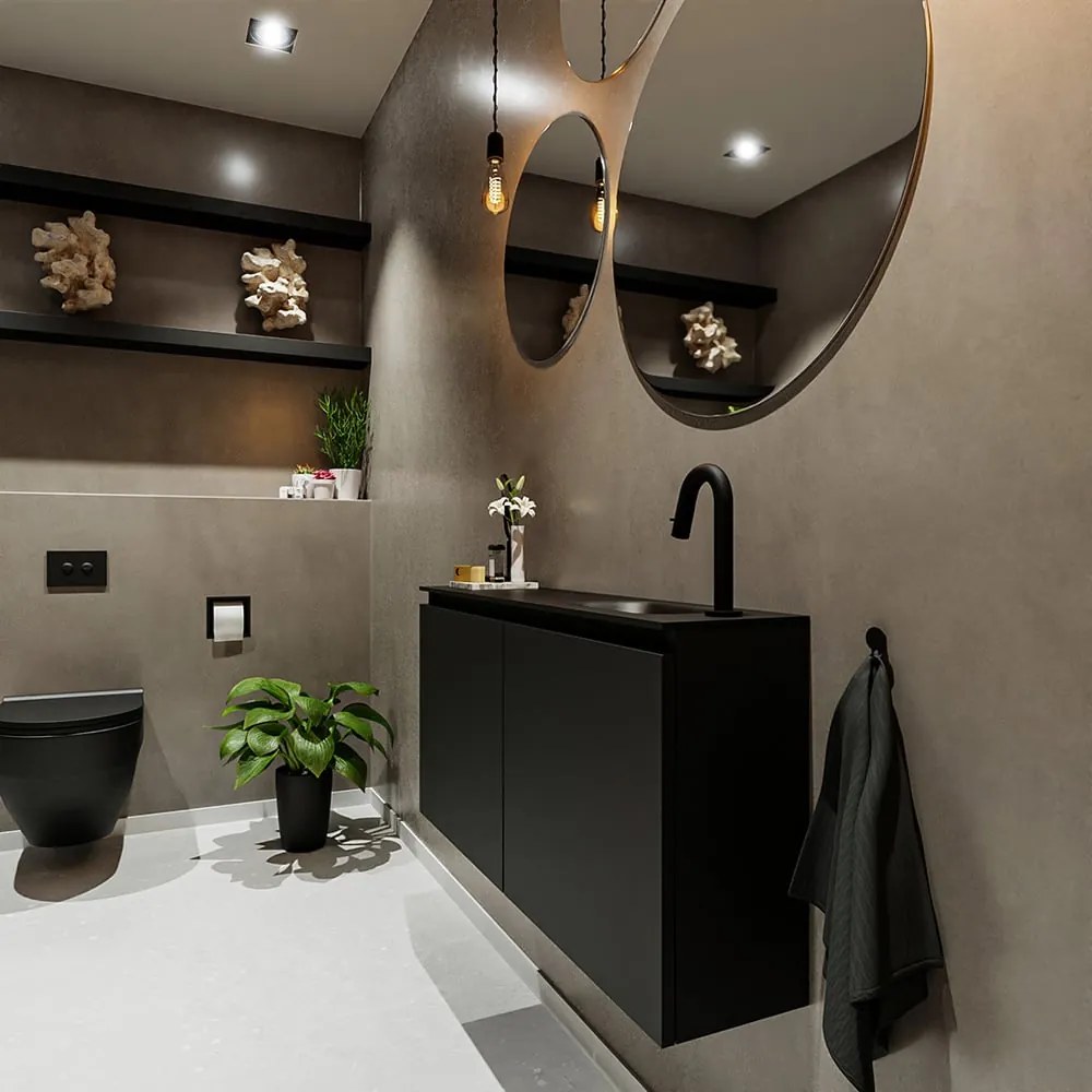 Mondiaz Ture 100cm toiletmeubel urban met wastafel urban rechts 1 kraangat