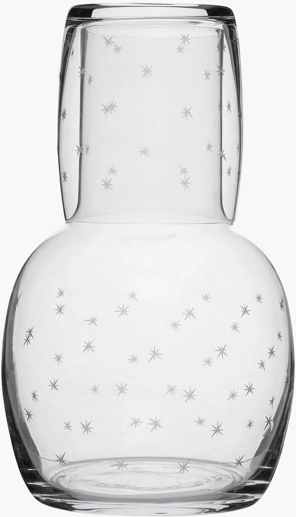 Mondgeblazen kristallen karaf Stars met tumbler