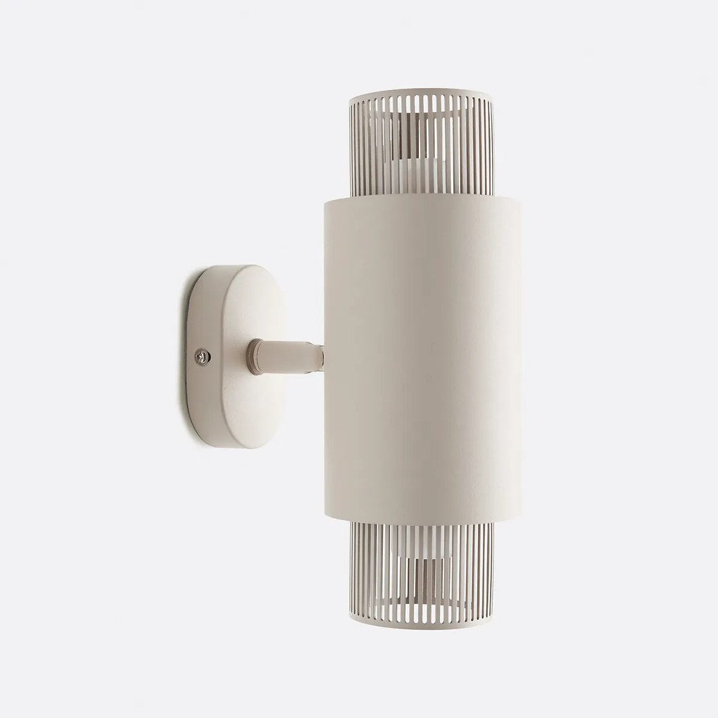 Dubbele wandlamp, scharnierend, in ijzer en opaline glas, Leila