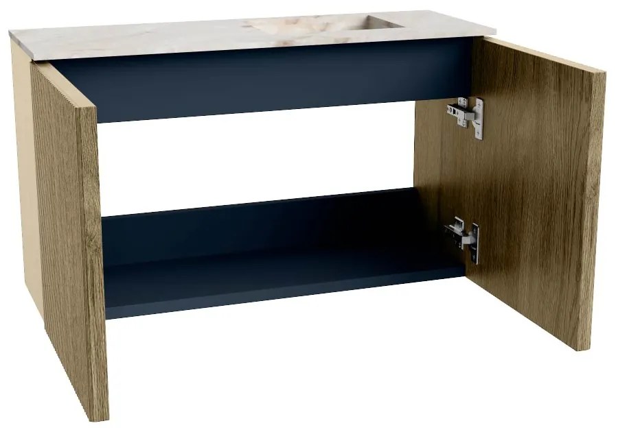 Mondiaz Joya DLux 70cm toiletmeubel dusk met wastafel faye rechts zonder kraangat frappe