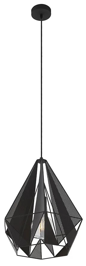 Industriële hanglamp zwart met mesh - Carcass
