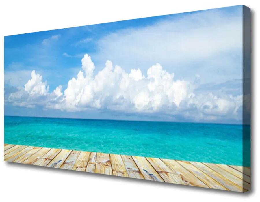Print op doek Zee van wolken pier landschap 100x50 cm