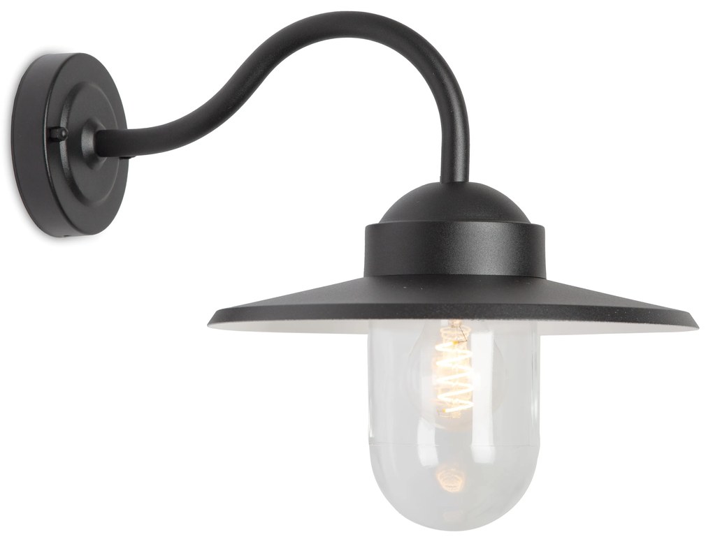 Dolce Retro Muurlamp Zwart met 8W Bewegingssensor LED