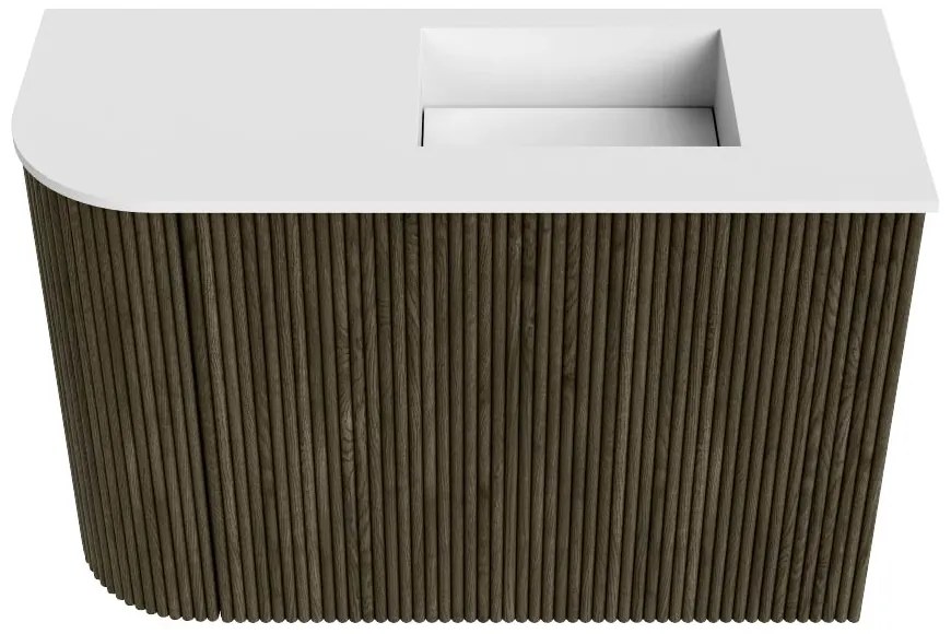 Mondiaz Joya 60cm toiletmeubel ronding links shadow met wastafel faye rechts zonder kraangat talc