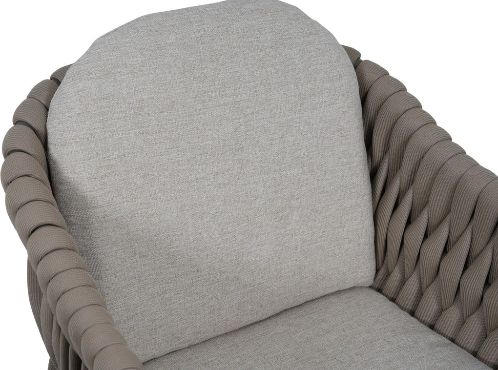 Tuinset Ronde Tuintafel 4 personen 140 cm Rope Taupe Santika Furniture Santika