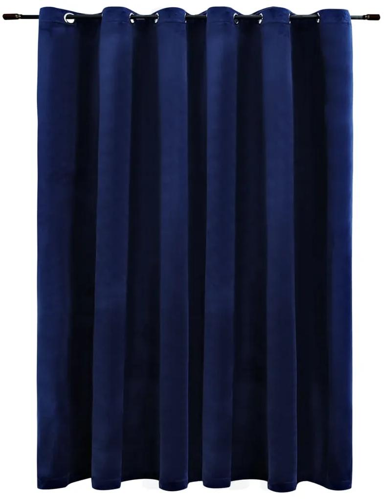 vidaXL Gordijn verduisterend met ringen 290x245 cm fluweel blauw