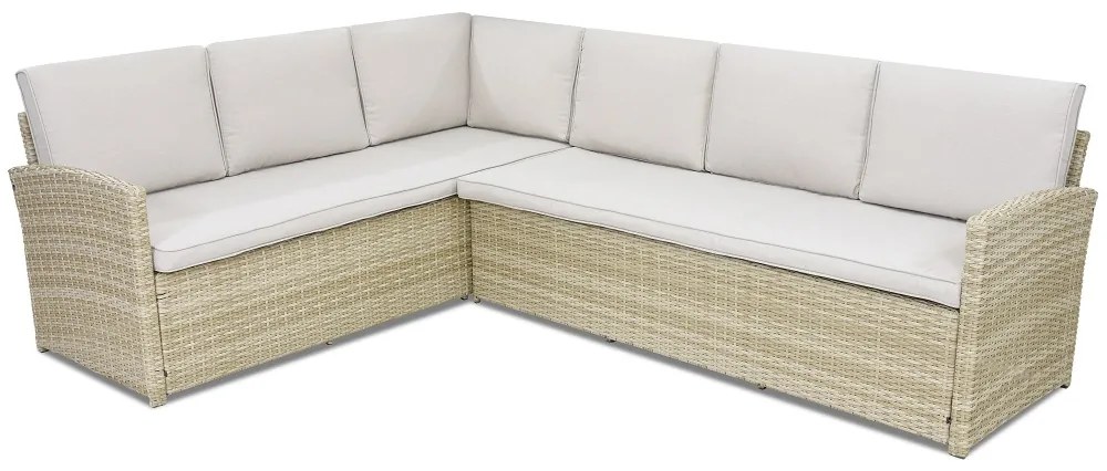 Hoekbank van kunststof rotan Monaco Garden Point beige
