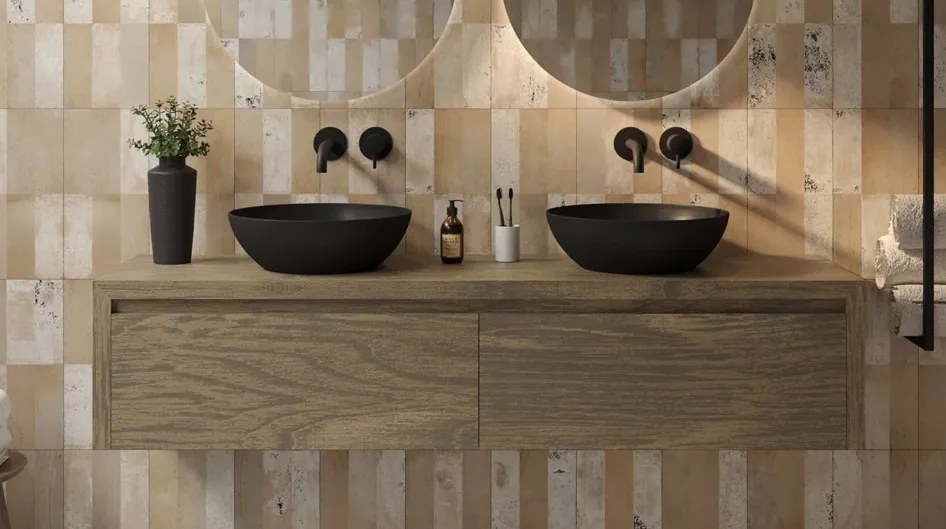 Gliss Design Ares badmeubel 160cm 2 lades ash gray met zwarte waskommen