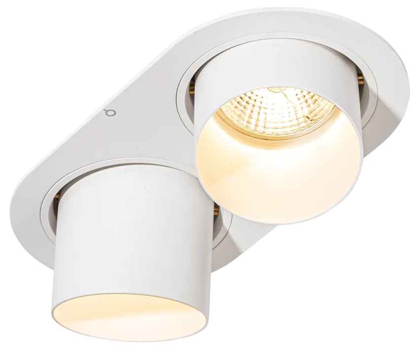 Afgeronde inbouwspot wit GU10 70mm kantelbaar 2-lichts - Installa Modern GU10 ovaal Binnenverlichting Lamp