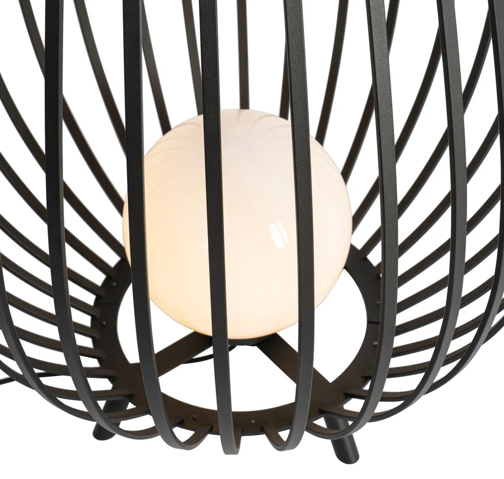 Design vloerlamp zwart met opaal 110 cm IP44 - Angela Design E27 IP44 rond Binnenverlichting Lamp