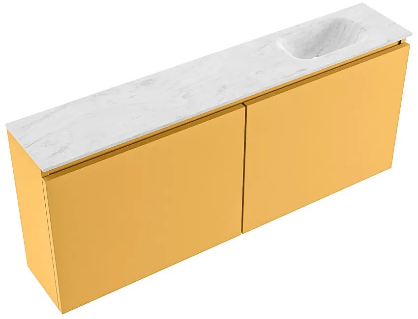 Mondiaz Ture DLux toiletmeubel 120cm ocher met wastafel opalo rechts met kraangat