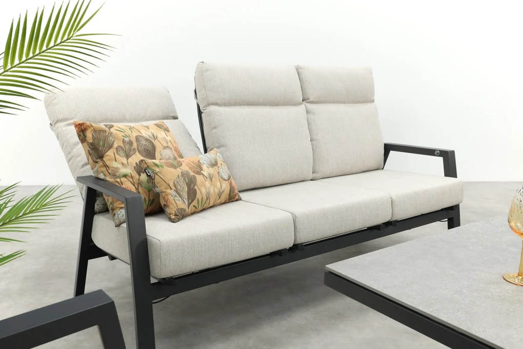 Lagos/Milford verstelbare 5-zits stoel-bank loungeset - antraciet