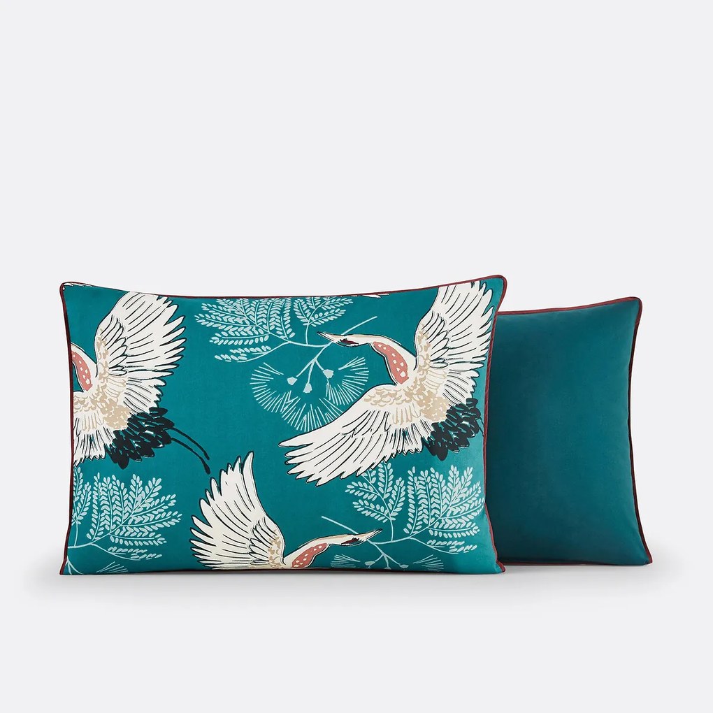 Kussensloop in perkalkatoen Grues Bleu