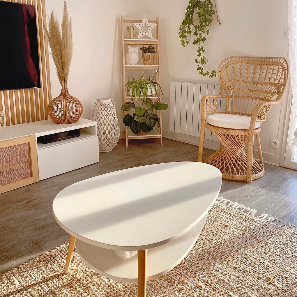 Fauteuil in gevlochten rotan Malu