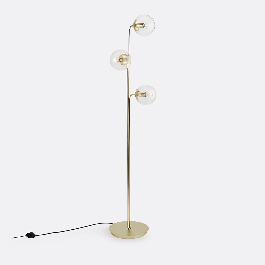 Staande lamp in messing en glas, Moricio