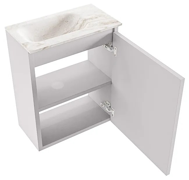 Mondiaz Ture DLux toiletmeubel 40cm cale met wastafel frappe links zonder kraangat