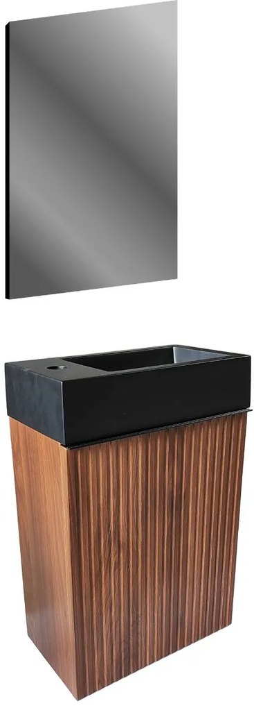 SaniGoods Mika toiletmeubel met ribbelfront 40x22.3x50cm walnoot