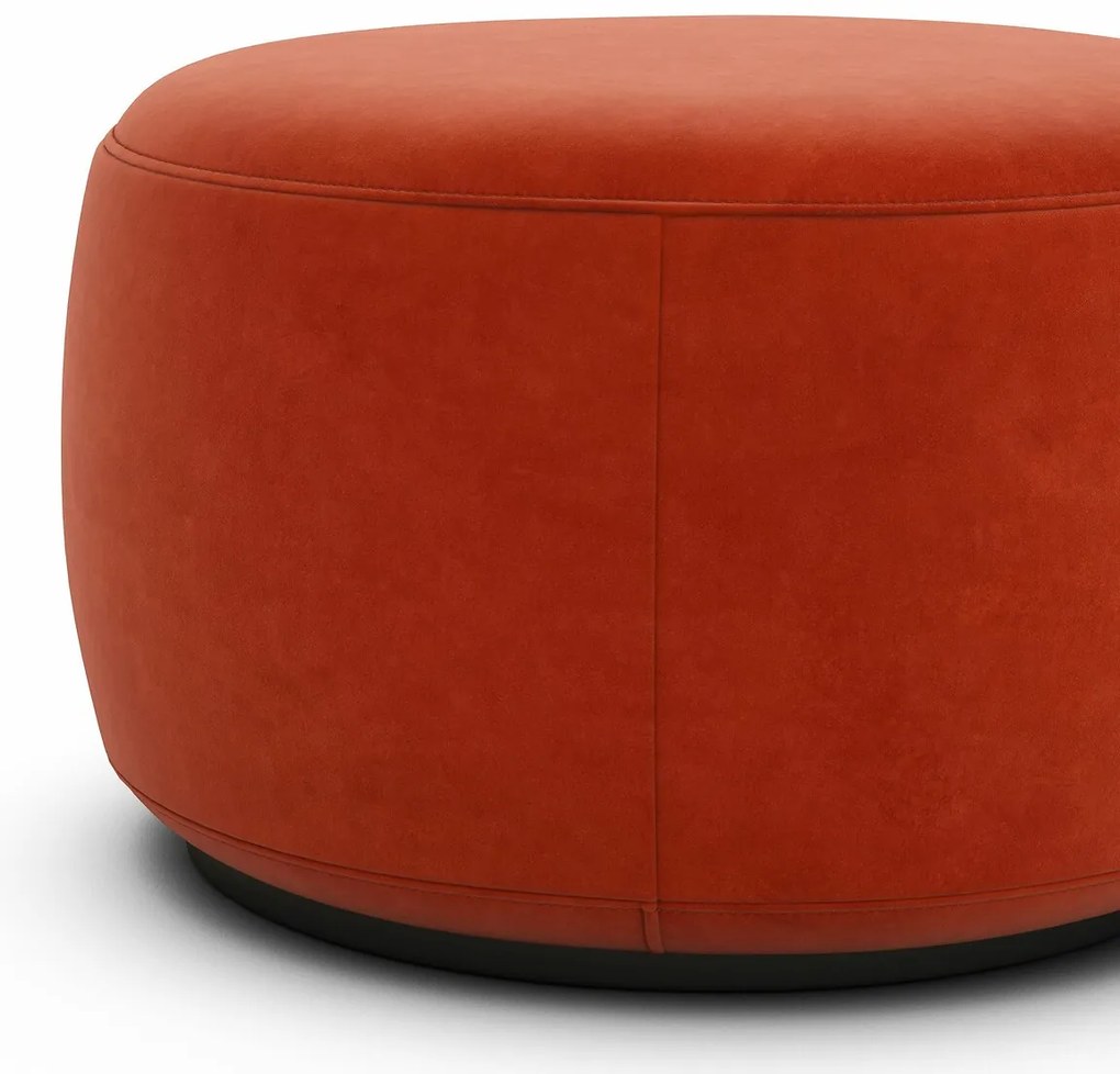 XL poef, in fluweel, Rosebury, ontwerp door Emmanuel Gallina