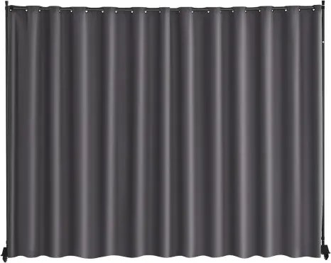 VEVOR kamerscherm, enkel paneel, draagbaar privacyscherm voor kantoor, slaapkamer, eetkamer, studeerkamer, balkon, oprolbaar kamerscherm (308,5 x 45 x 245,5 cm), grijs