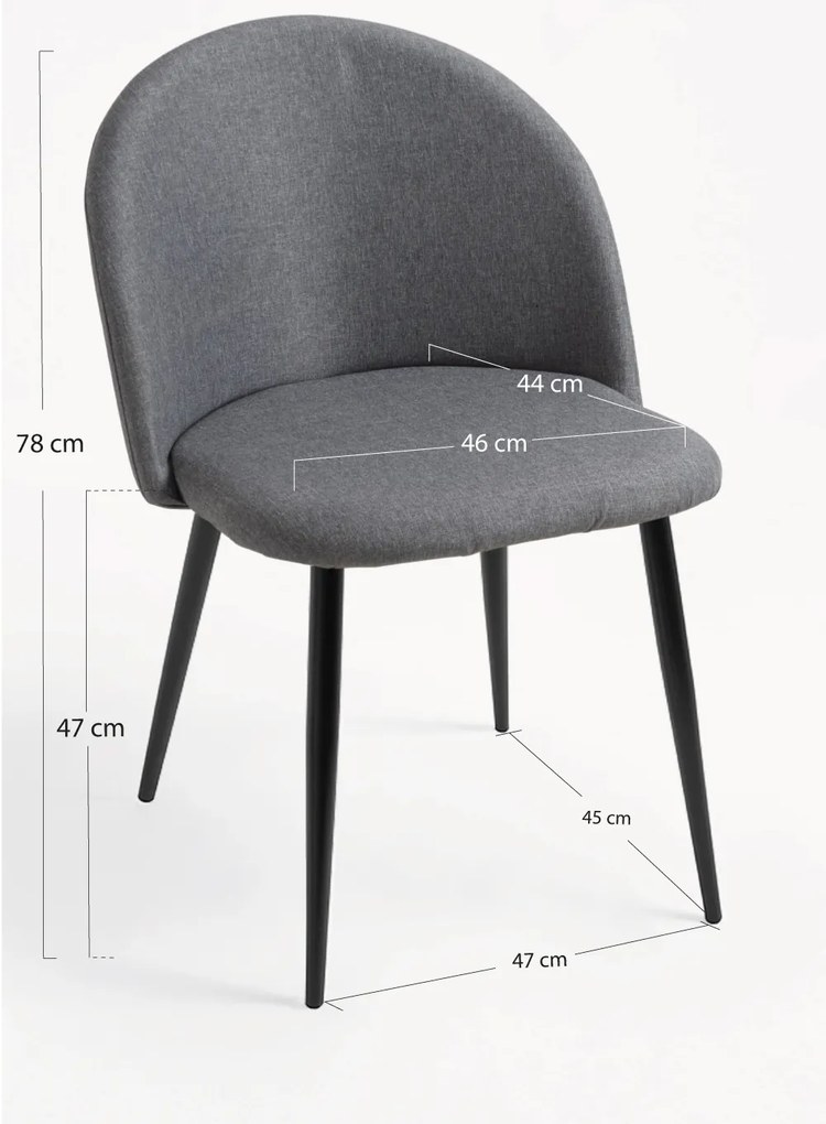 Stoel Black Vint Stof