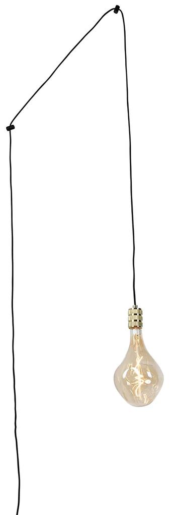 Eettafel / Eetkamer Hanglamp goud met stekker incl. PS160 goud dimbaar - Cavalux Design, Modern Minimalistisch Binnenverlichting Lamp