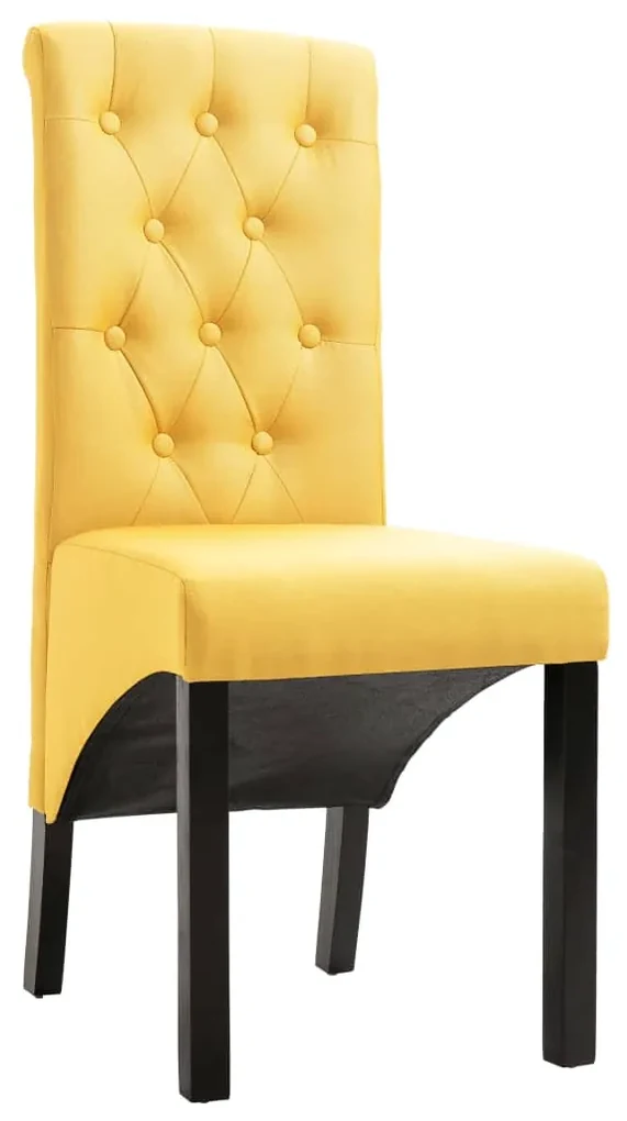 vidaXL Eetkamerstoelen 2 st stof geel