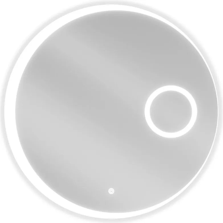 Mexen Ella verlicht badkamer spiegel met cosmetische spiegel, rond 70 cm, LED 6000K, antivries - 9811-070-070-611-00