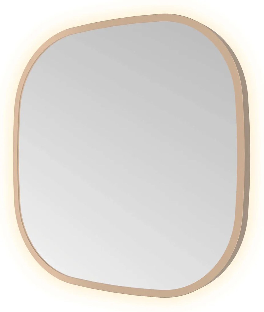 Hotbath &More Contour spiegel deens ovaal 40x40cm geborsteld koper PVD