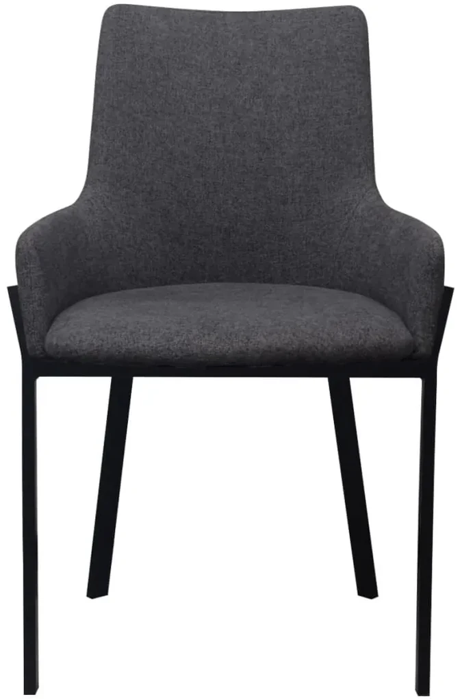 vidaXL Eetkamerstoelen 4 st stof donkergrijs