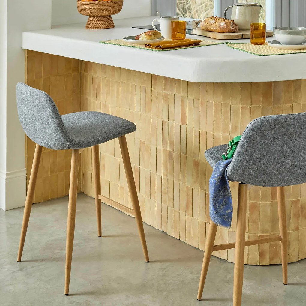 Set van 2 halfhoge barstoelen, Nordie
