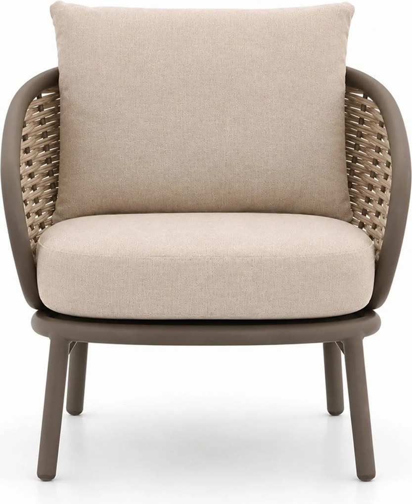 Tuinstoel Aluminium/Wicker Taupe-naturel-bruin Apple Bee Pine Key